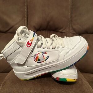 Champion Women’s White Sneakers with Multicolor Accents